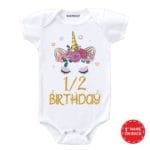 1/2 birthday unique design baby romper