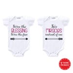twice blessing and miracle baby romper