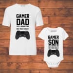 Dad gamer dad&son combo tshirt color white