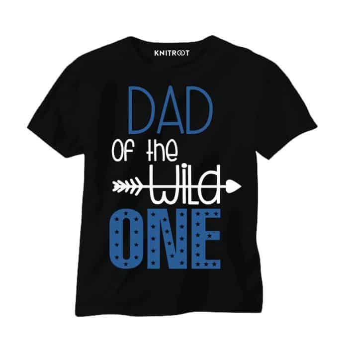 dad of the wild one black black t shirt combo