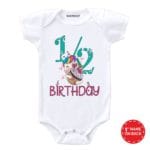 half birthday unicorn baby romper
