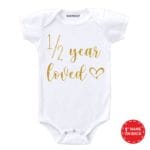 Half year loved golden glitter baby romper