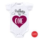 Half way to one baby romper