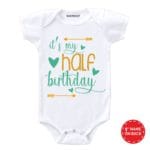 It’s my half birthday golden glitter baby romper