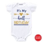 It’s my half birthday golden glitter baby romper
