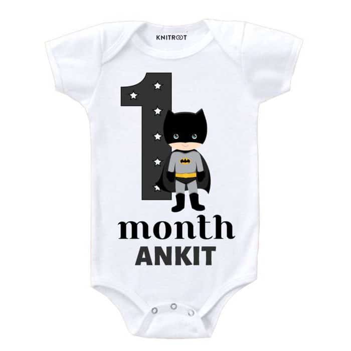 one month baby romper batman baby birthday romper