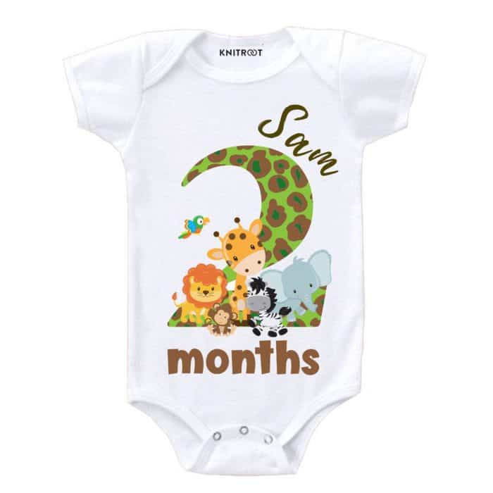 second month baby romper 2nd month birthday