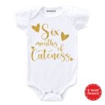 Six months of cuteness golden glitter baby romper