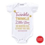Twinkle twinkle little star golden glitter baby romper