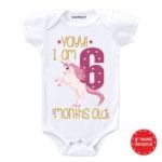 six months old unicorn golden glitter baby romper