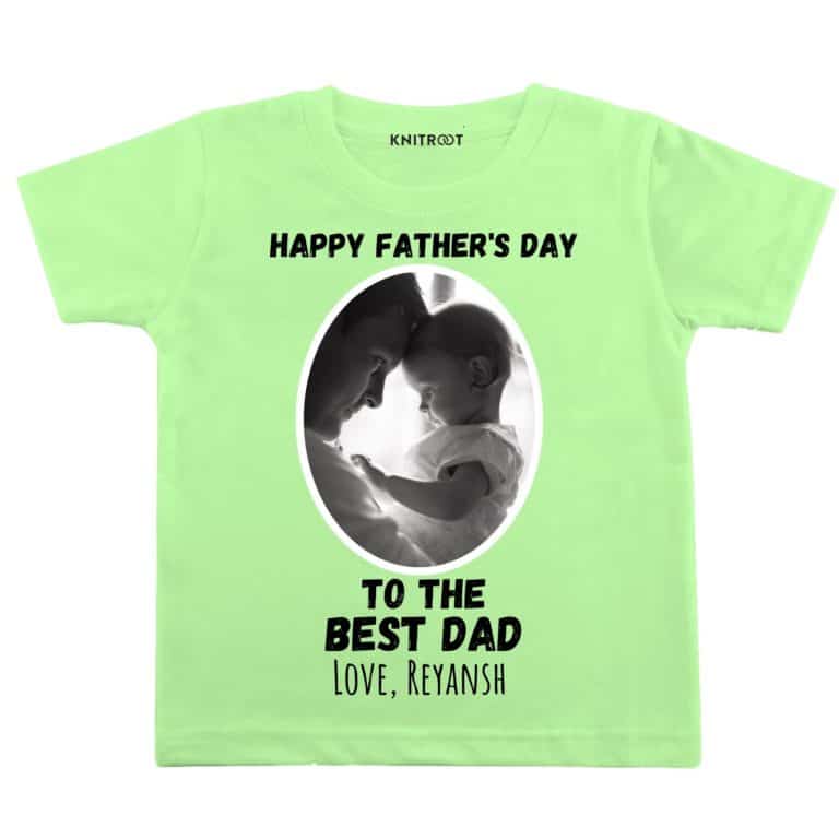 father's day customized t shirt pista green color