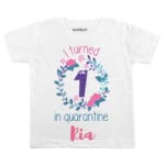 i turned 1 year old in quarantine peach t shirt