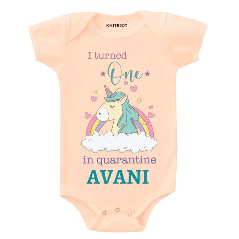 i turned one in quarantine peach romper