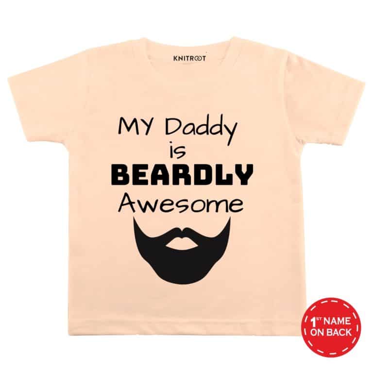 my daddy is bearded and awesome t shirt