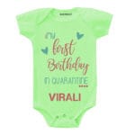 my first birthday in quarantine romper
