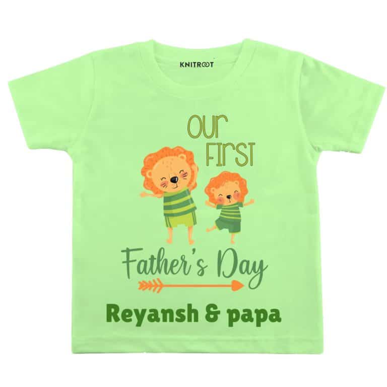 our first father day baby and papa tshirt