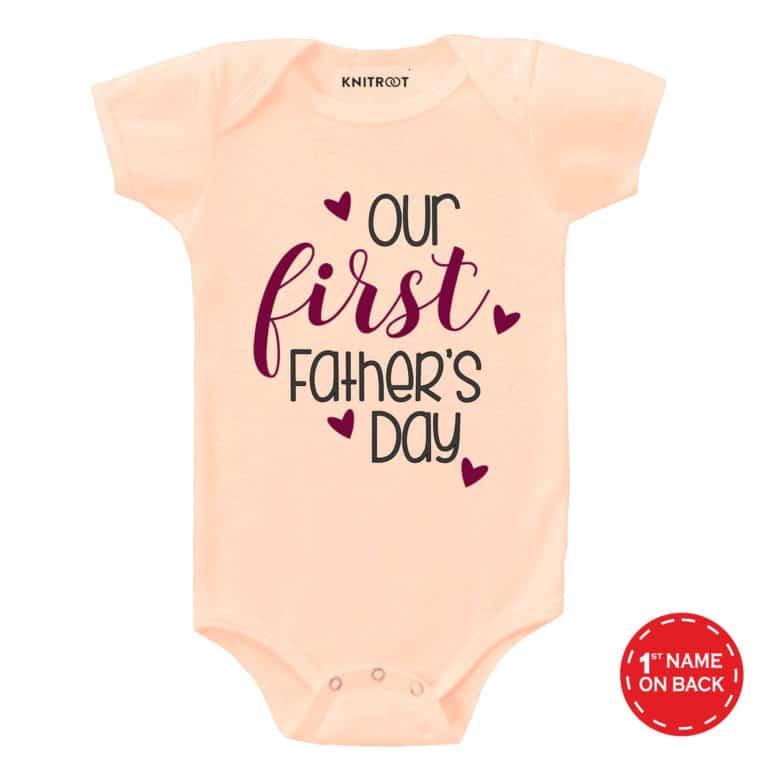 our first father's day baby peach romper