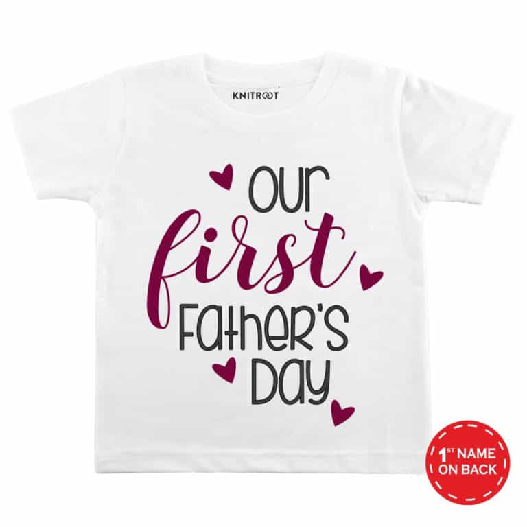 our first father's day baby t shirt white