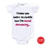 social distancing stated romper for baby