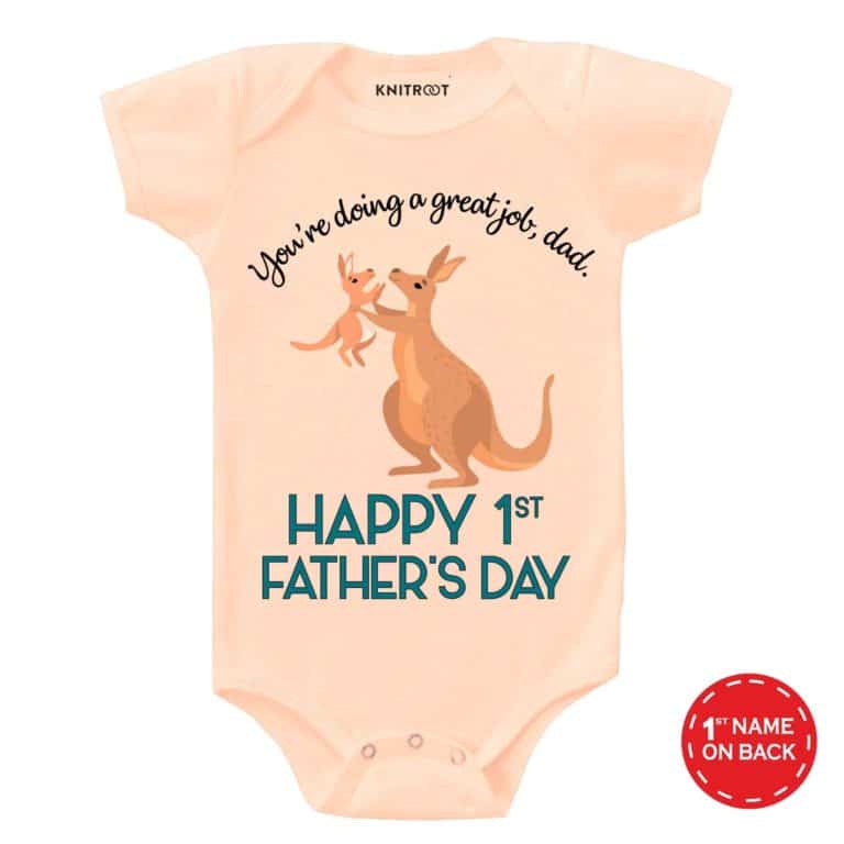 you are doing great job dad , happy father's day kangaroo design pitch romper