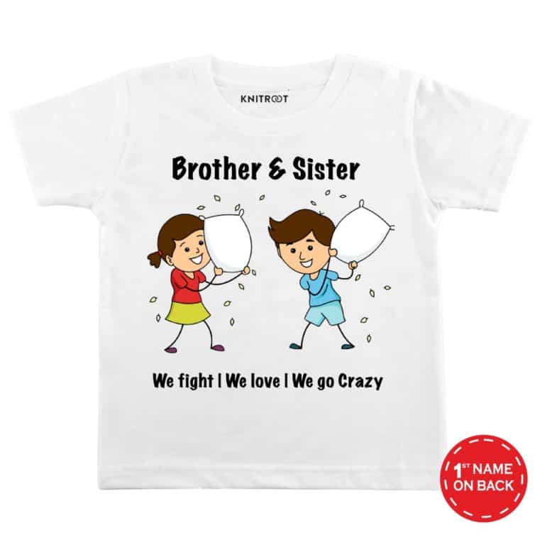Brother-Sister-white-color-customize-T-shirts-For-Kids