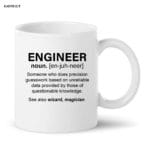 Engineer Printed Coffee Mug White Ceramic Mug for Friend, Gift for Wife, Husband