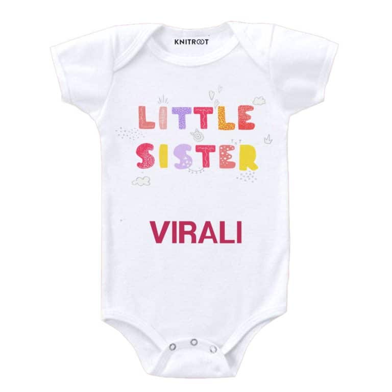 Little Sister white color baby romper customize onesie