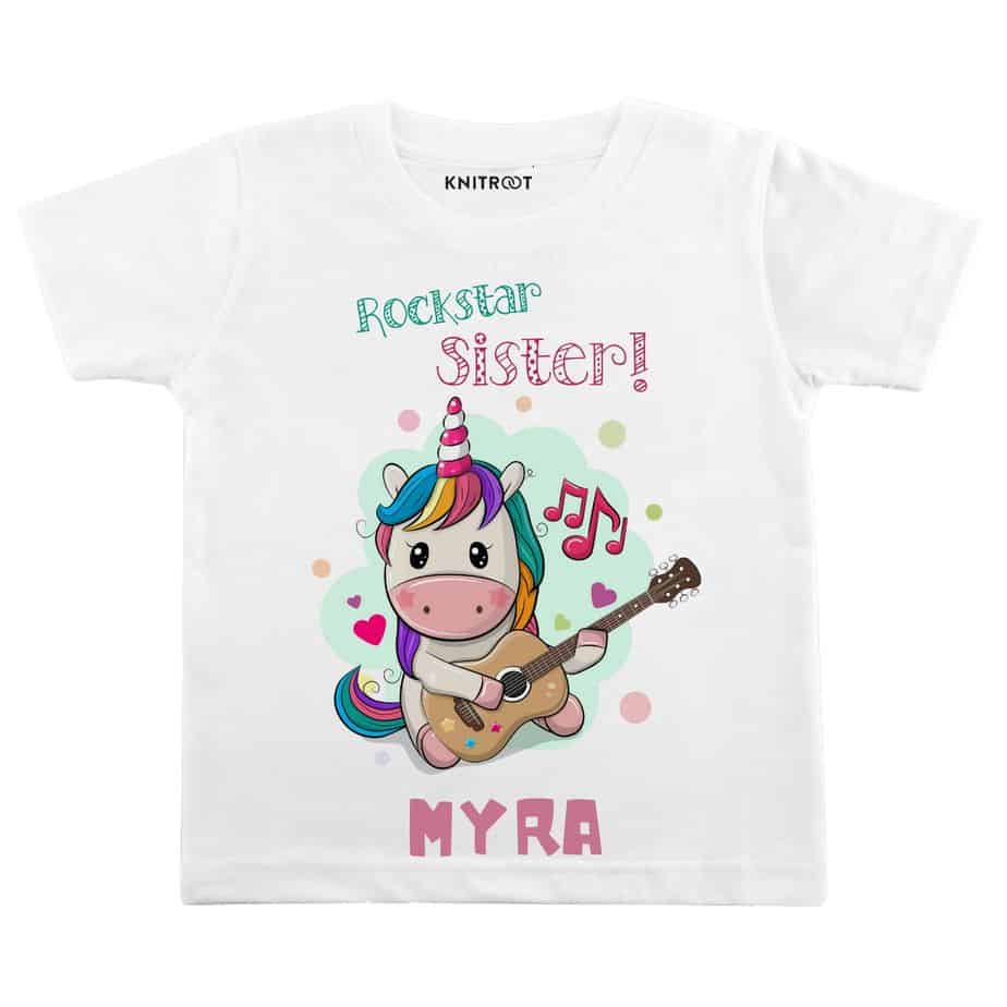 Rockstart sister tshirt for baby girl