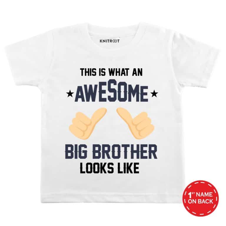 awesome big brother white color customize T-shirts For Kids2 brother t shirt