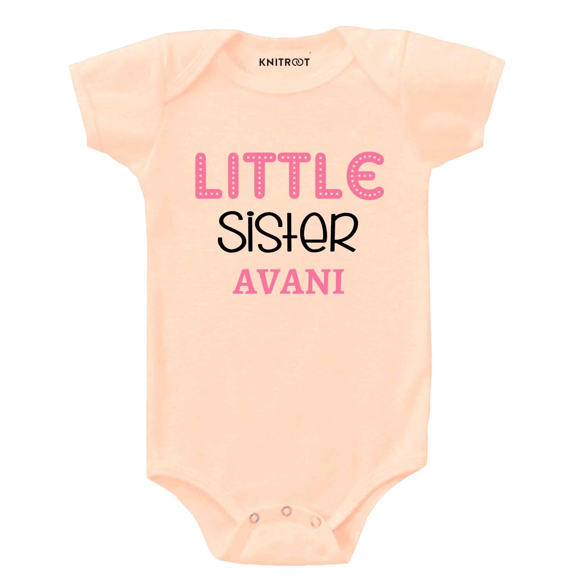 little sister baby custom romper