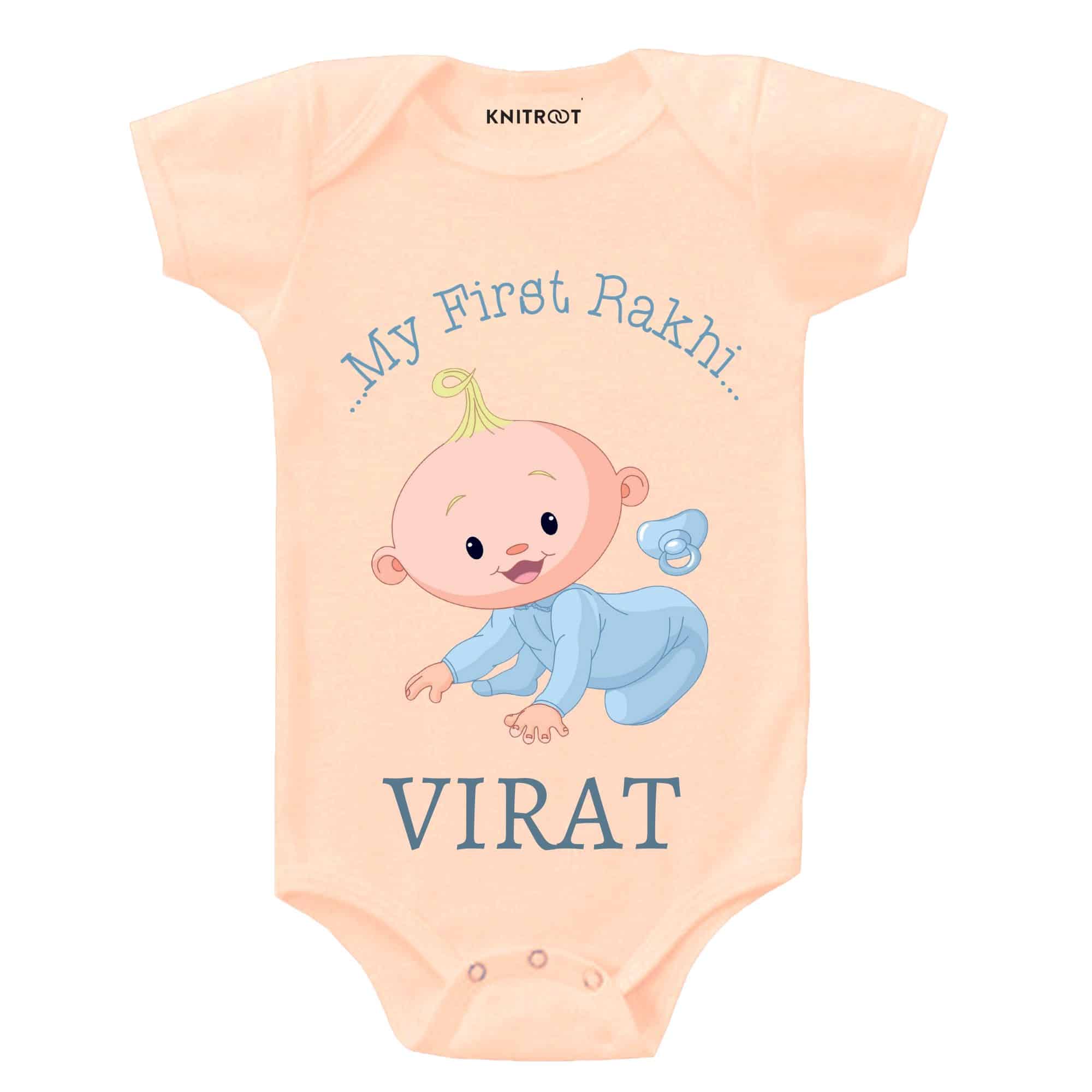 my first rakhi custom baby clothe