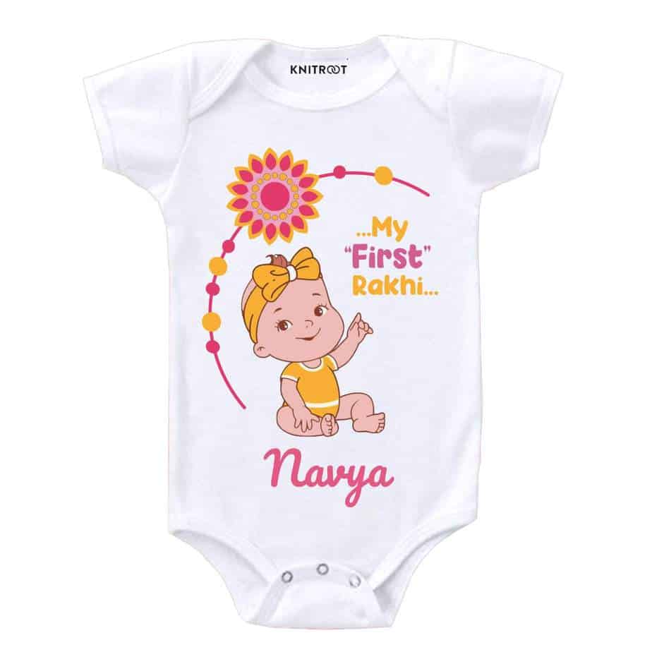 my first rakhi dress in white