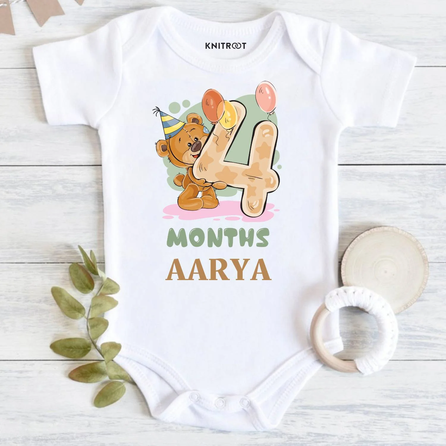 1 4 Month Teddy Design Newborn Dresses