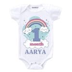 1 month old baby rainbow theme baby wear