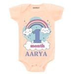 1 month old baby rainbow theme baby wear