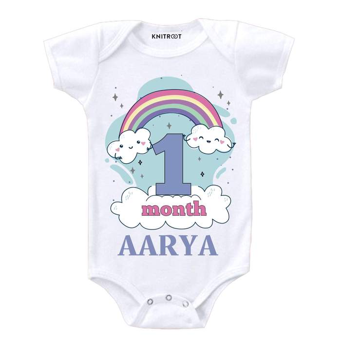 1 Month Rainbow Theme Onesie
