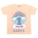 1 month old baby rainbow theme baby wear