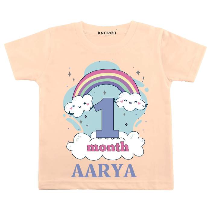 1 Month Rainbow Theme TEES (Peach)