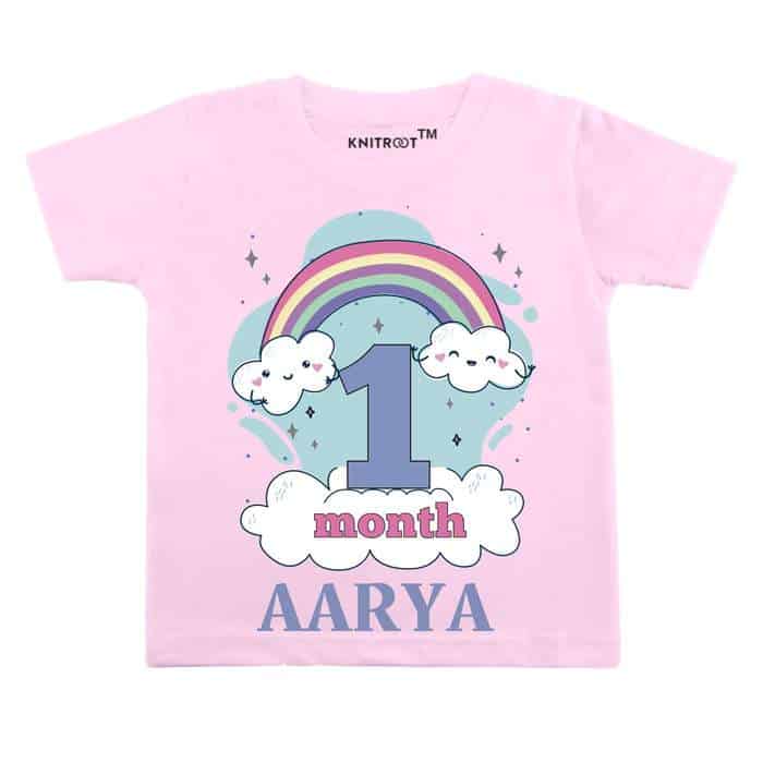 1 Month Rainbow Theme TEES (Pink)