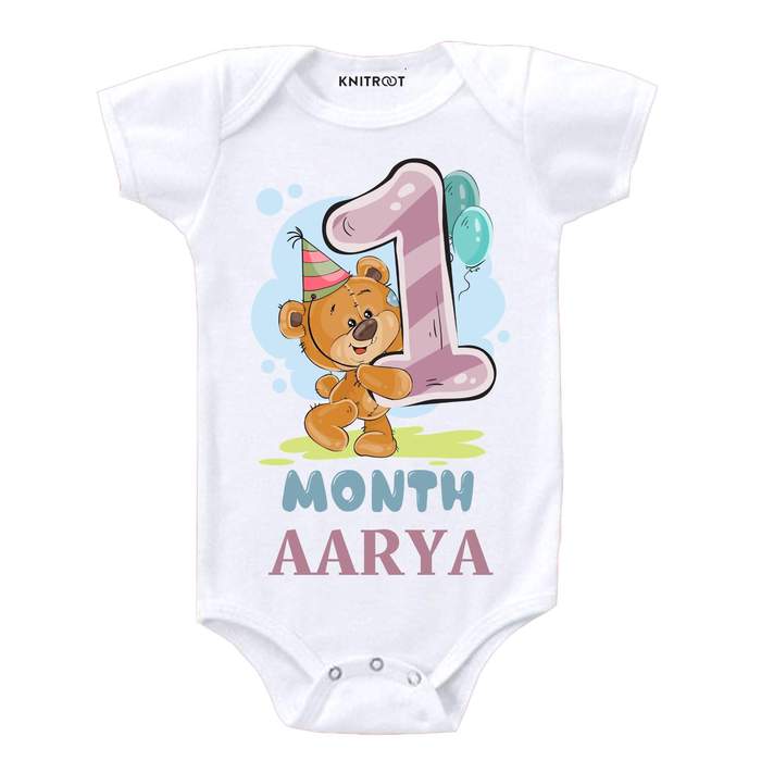 1 Month Teddy Theme Onesie