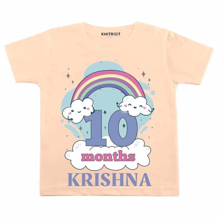 10 Month Rainbow Theme TEES (Peach)