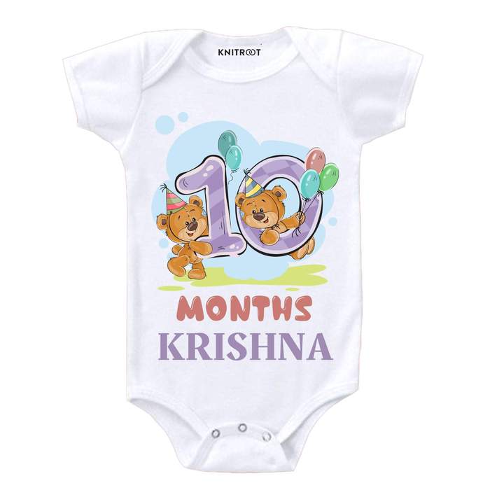 10 Month Teddy Theme Onesie