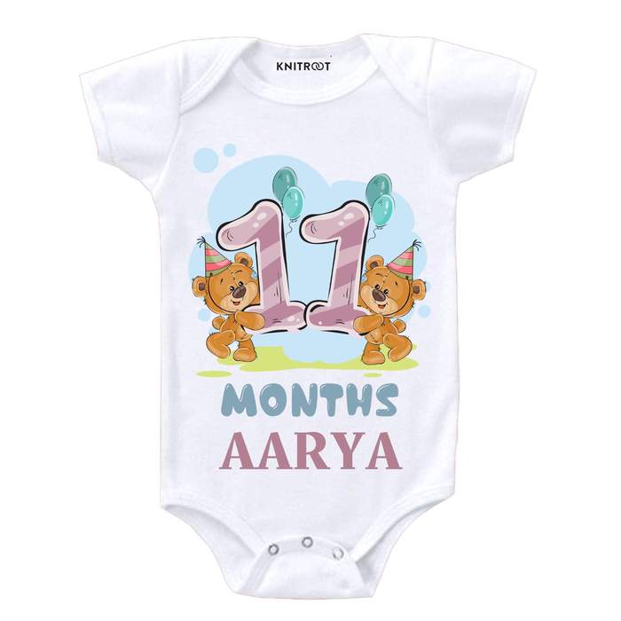 11 Month Teddy Theme Onesie