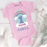 1 month old baby rainbow theme baby wear