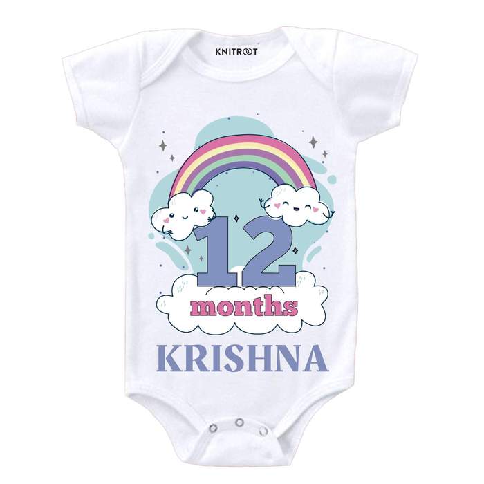 12 Month Rainbow Theme Onesie