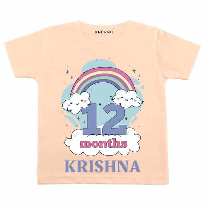 12 Month Rainbow Theme TEES (Peach)