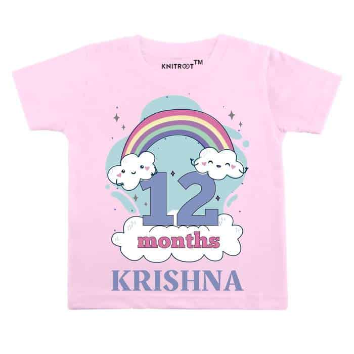 12 Month Rainbow Theme TEES (Pink)