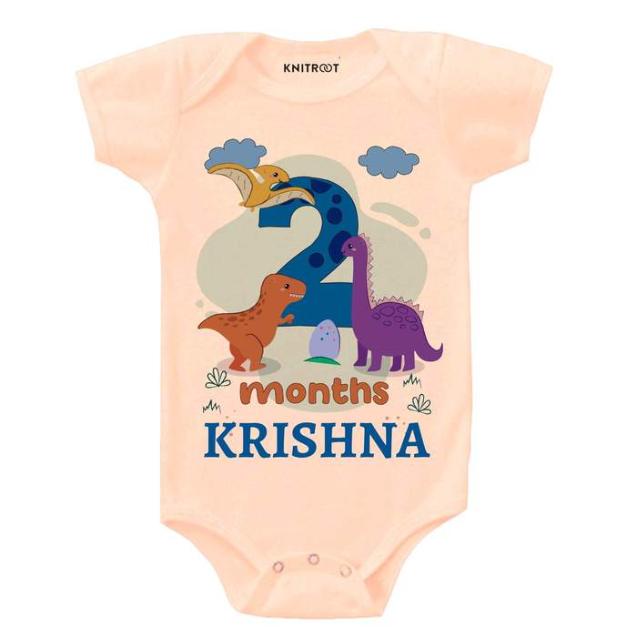 2 Month DINO Theme Onesies (Peach)