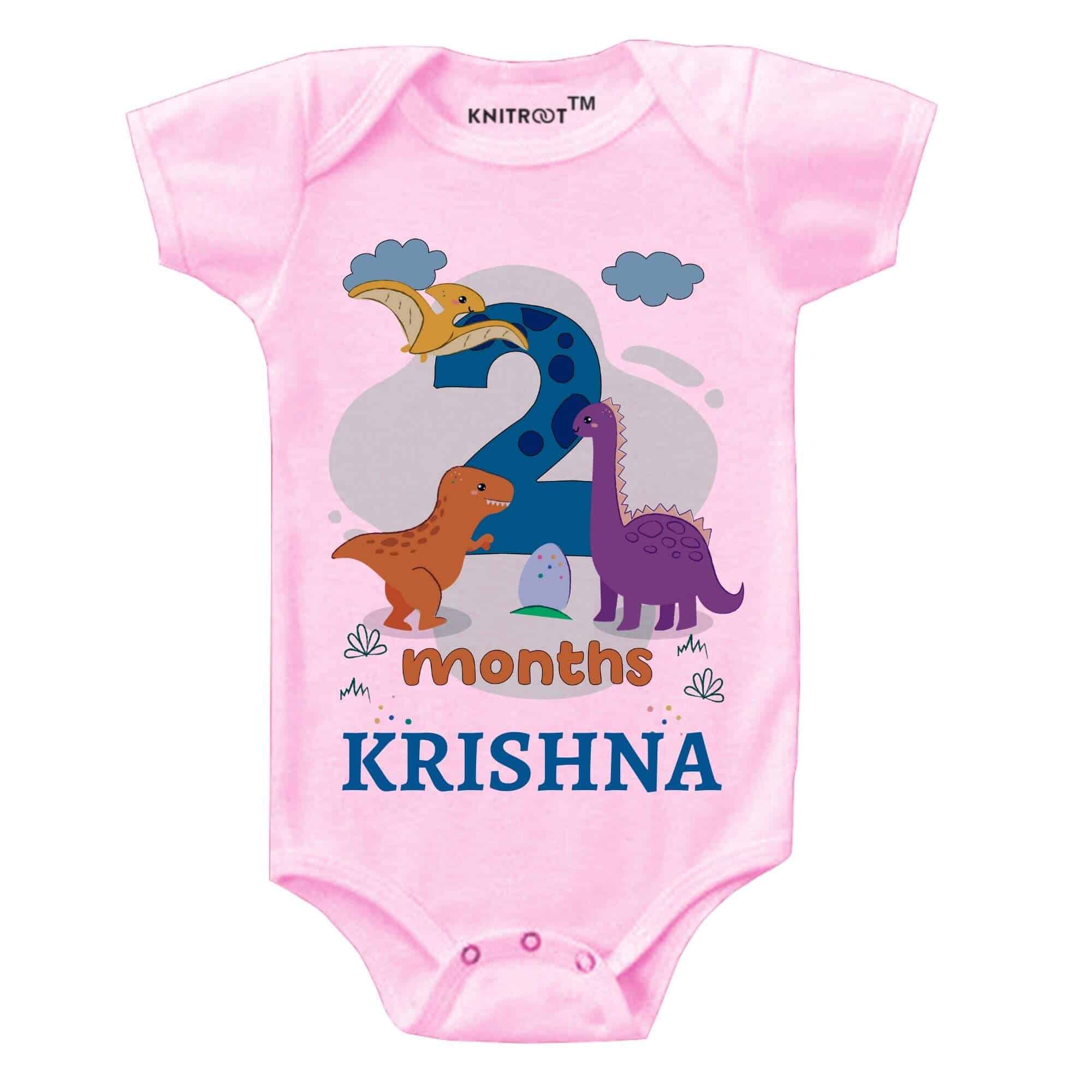 2 Month DINO Theme Onesies (Pink)