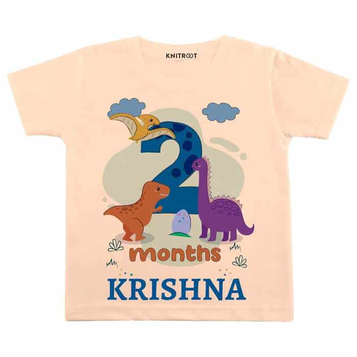 2 Month DINO Theme TEES (Peach)